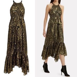 A.L.C. Black & Gold Metallic Dress Size 2